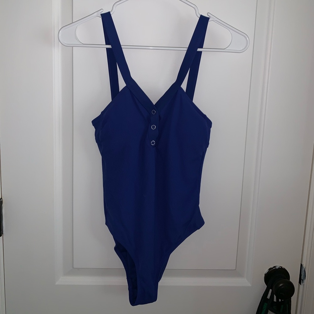 Women's Ribbed Snap Front One Piece Swimsuit Xhilaration